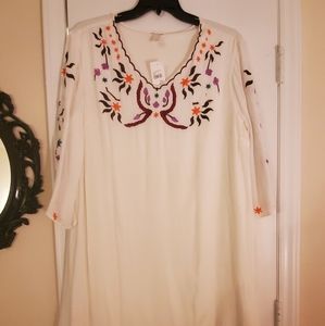Cato plus size dress, size 22/24, cream/ivory with fall colored accents